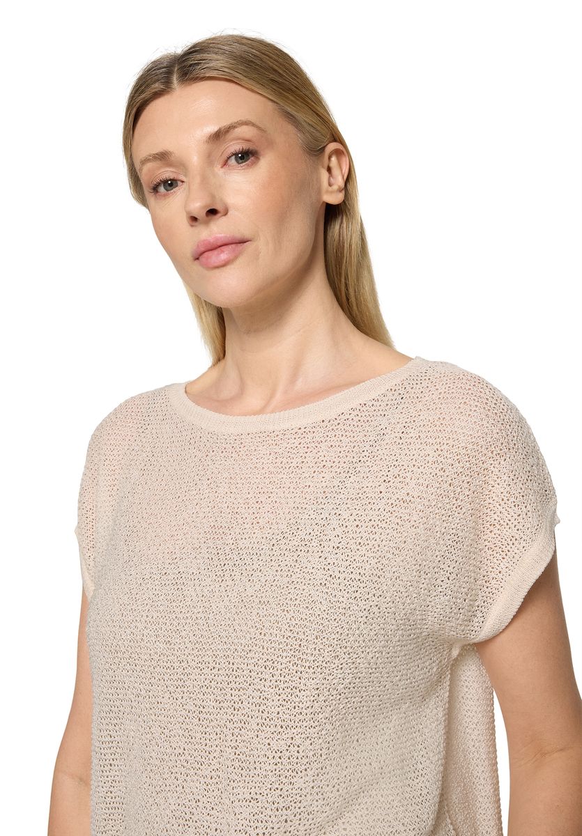 Strukturierter Kurzarm-Strickpullover