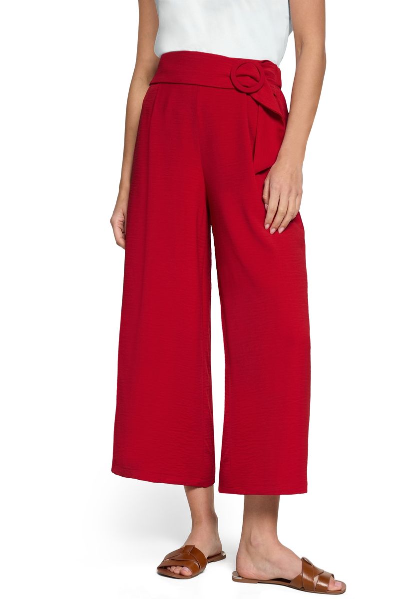 Hochtaillierte Culotte mit Gürtel