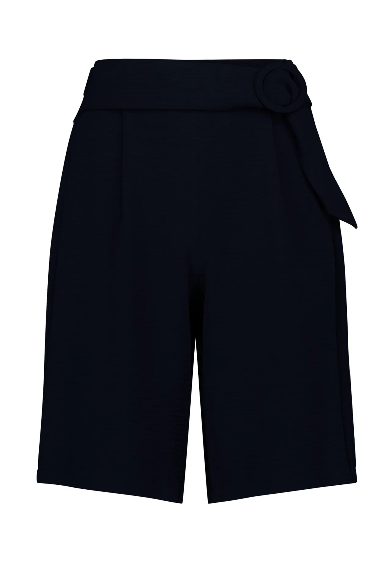 Bermuda-Shorts mit weitem Bein und Gürtel