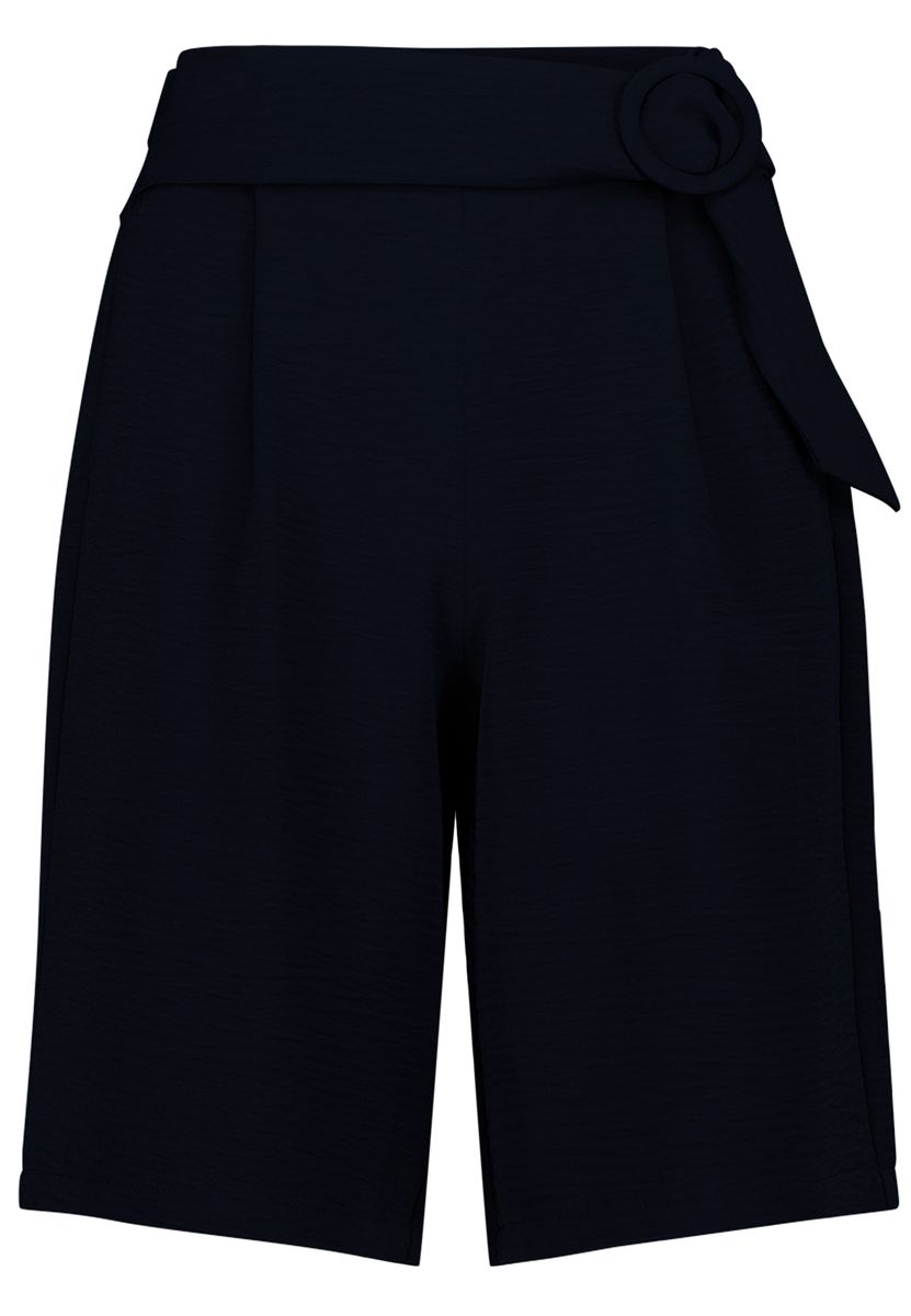 Bermuda-Shorts mit weitem Bein und Gürtel