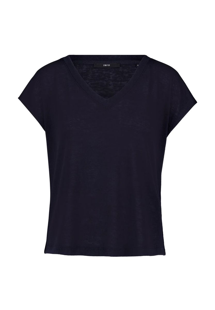 Lockeres V-Ausschnitt Shirt aus Flammgarn
