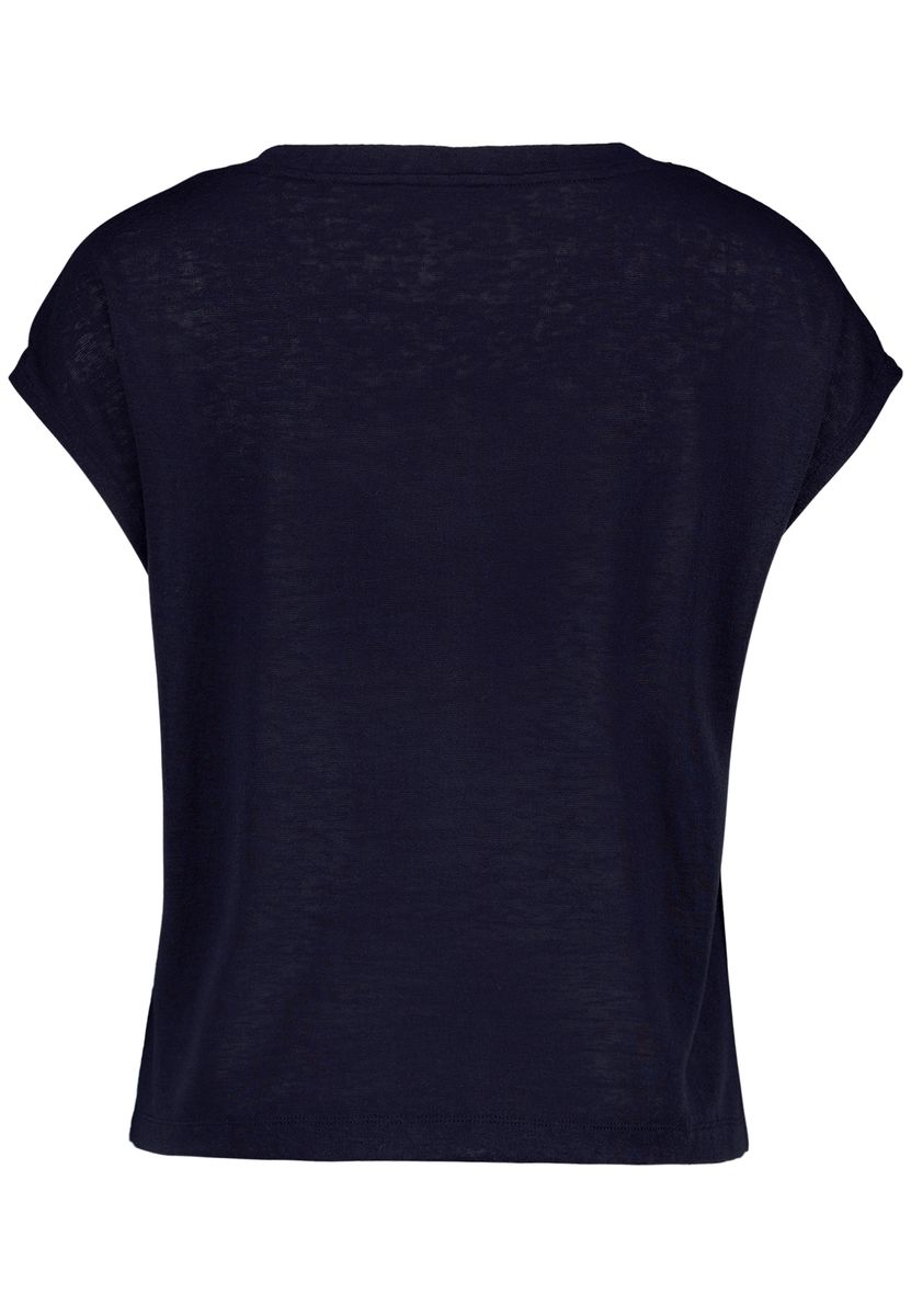 Lockeres V-Ausschnitt Shirt aus Flammgarn