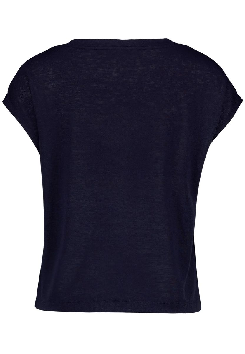 Lockeres V-Ausschnitt Shirt aus Flammgarn