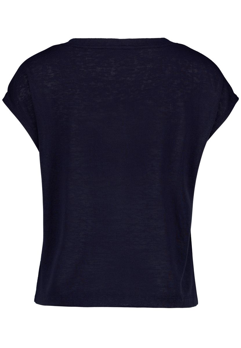 Lockeres V-Ausschnitt Shirt aus Flammgarn