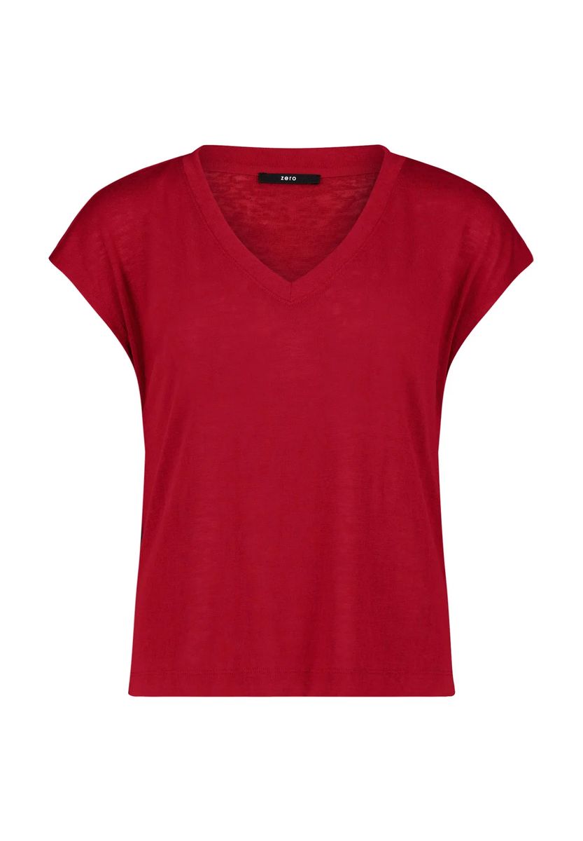Lässiges T-Shirt mit V-Ausschnitt