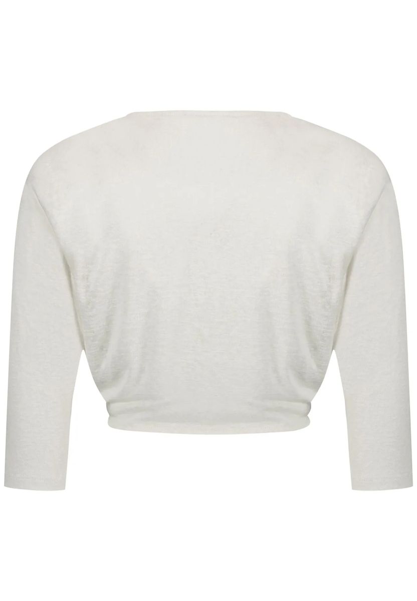 Bolero-Cardigan mit 3/4-Arm und Knotendetail