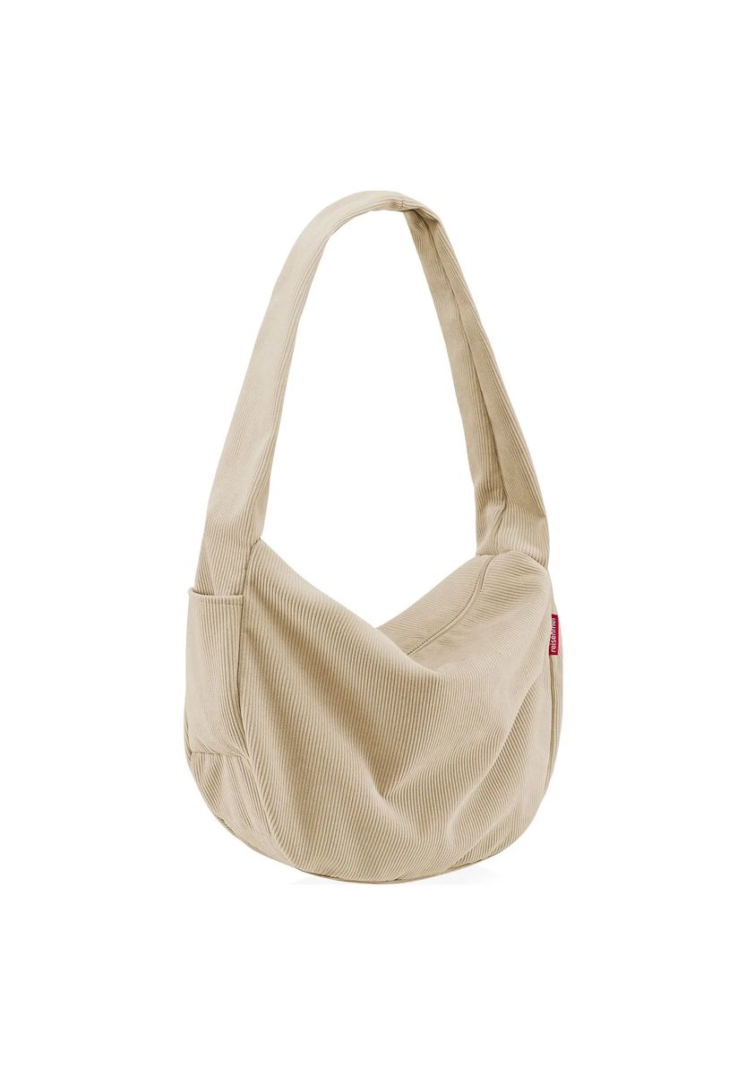 Lässige Cord-Schultertasche in Halbmondform