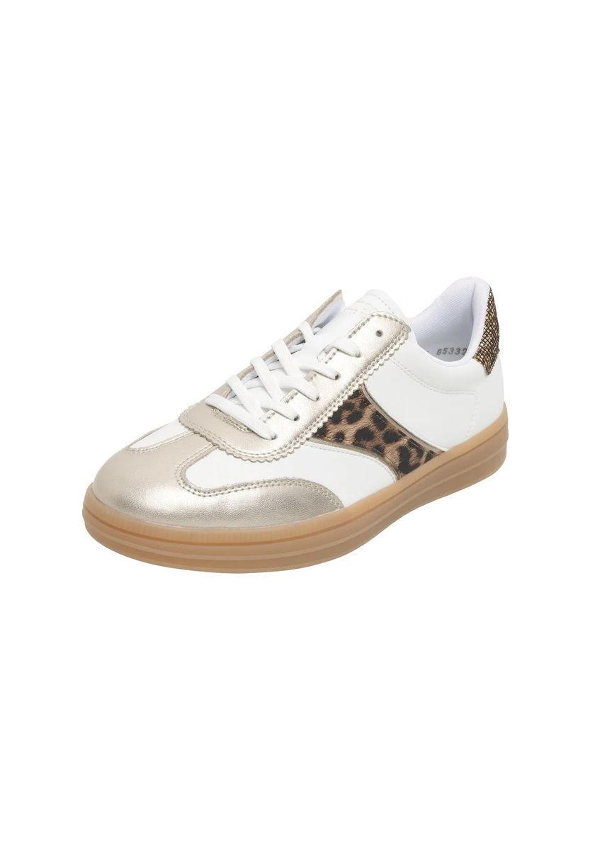 Sneaker mit Metallic-Akzenten und Tierprint