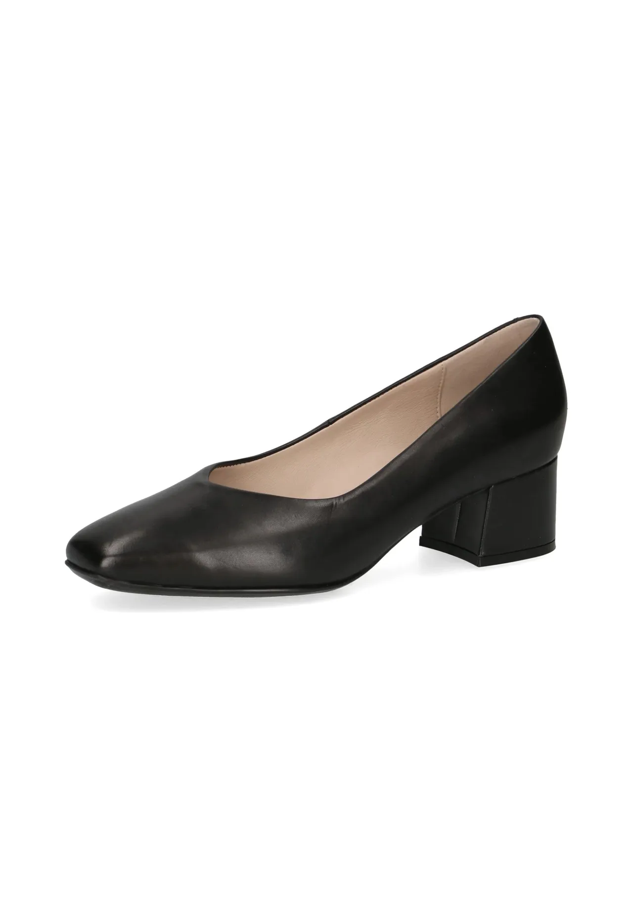 Klassische Pumps mit Karree-Spitze und Blockabsatz