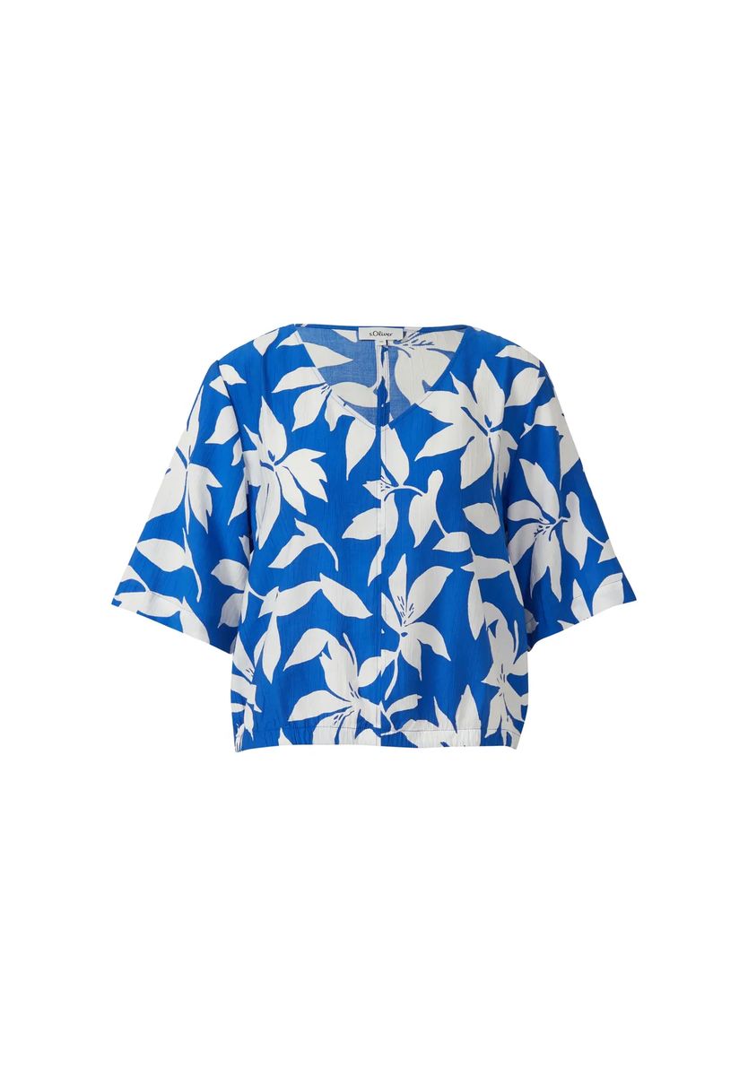 Bluse mit V-Ausschnitt und Blumenprint