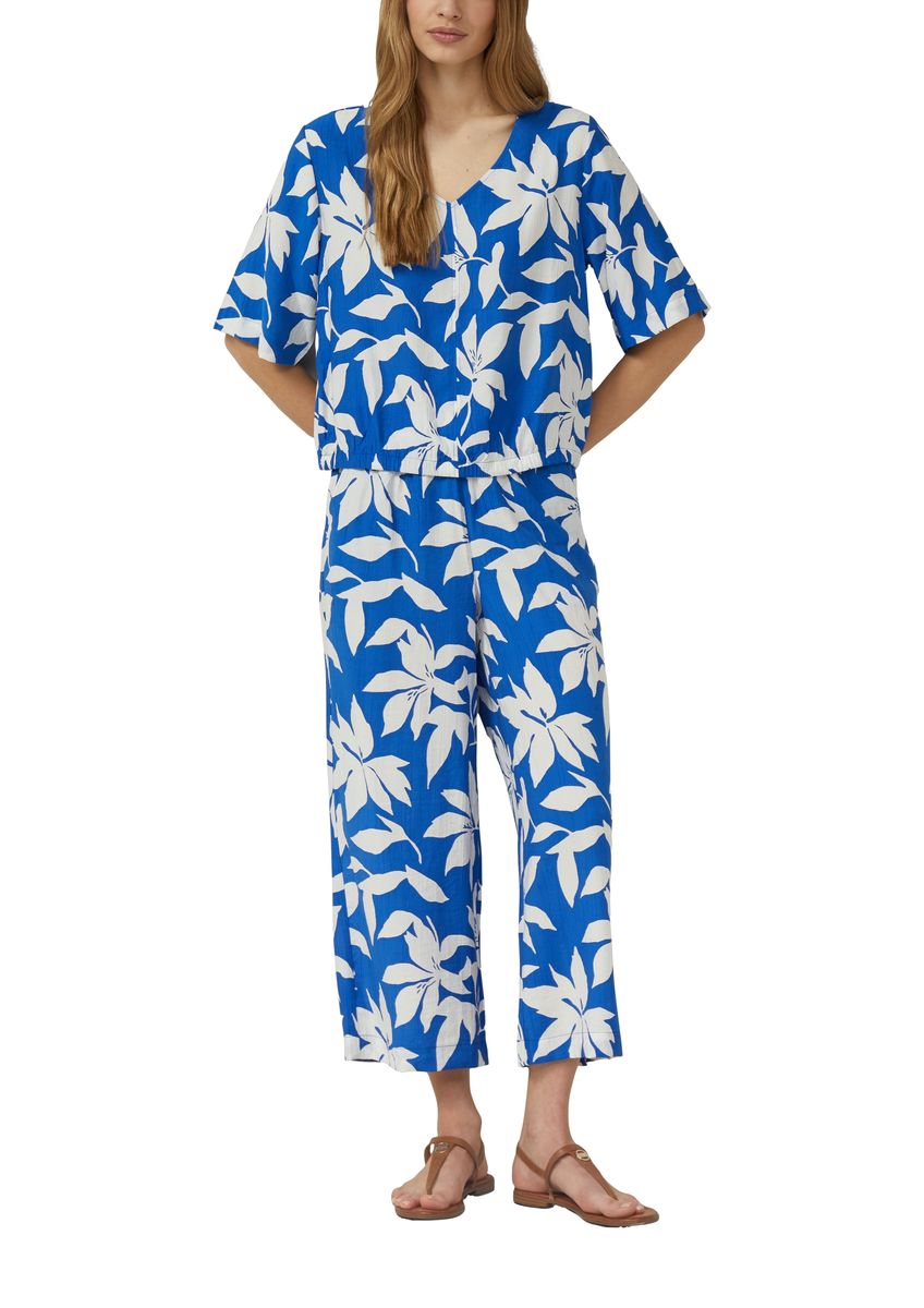 Bluse mit V-Ausschnitt und Blumenprint