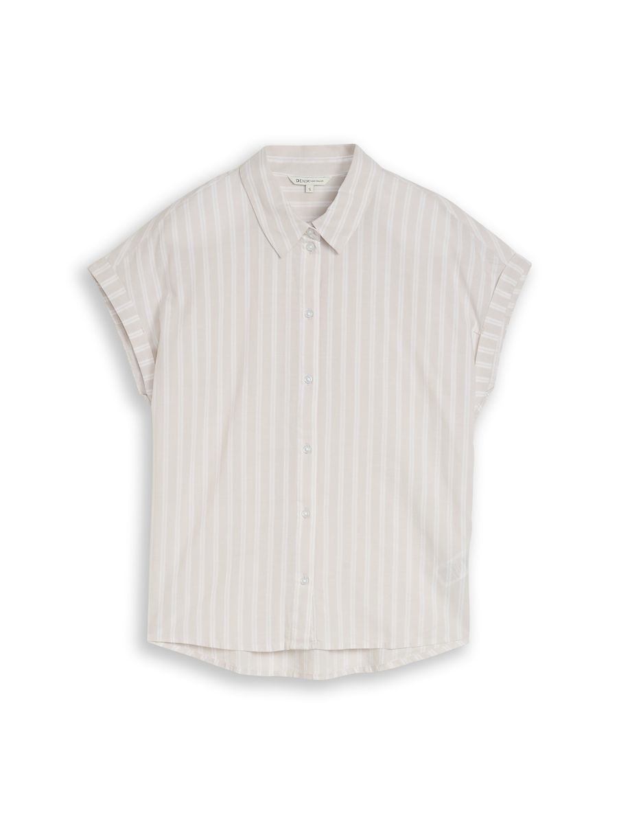 Gestreifte Dobby-Baumwollbluse