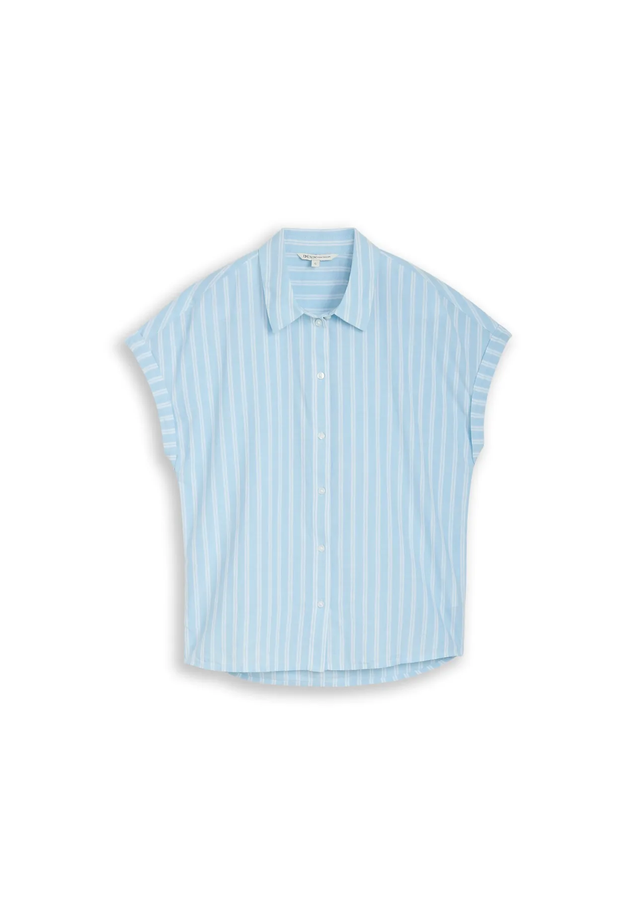 Gestreifte Kurzarm-Dobby-Bluse