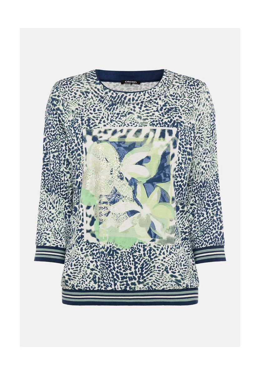 Jersey-Top mit abstraktem Grafik-Print