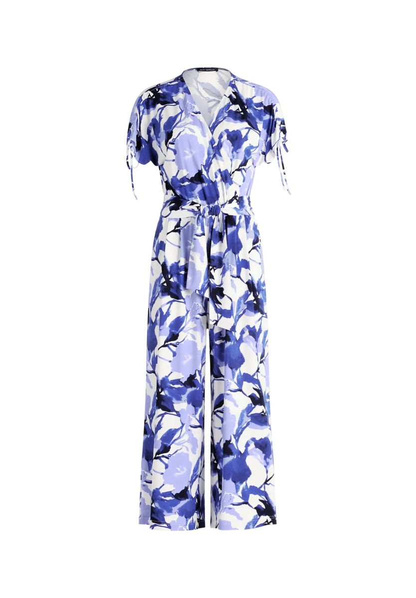 Blumiger Jumpsuit mit Wickelausschnitt