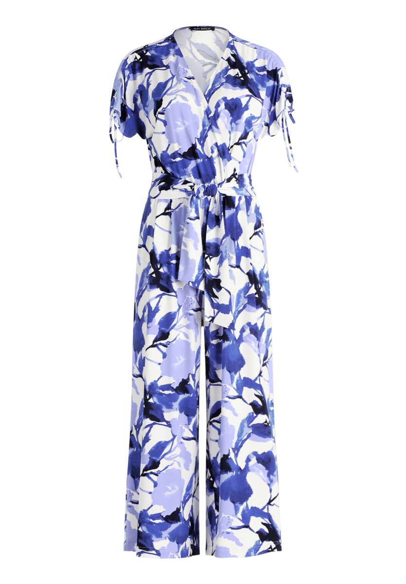 Blumiger Jumpsuit mit Wickelausschnitt