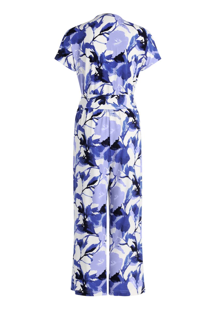 Blumiger Jumpsuit mit Wickelausschnitt
