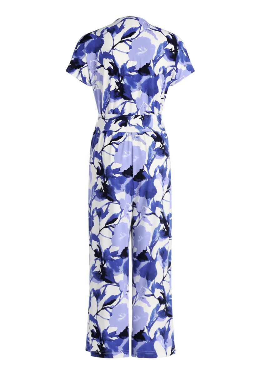 Blumiger Jumpsuit mit Wickelausschnitt