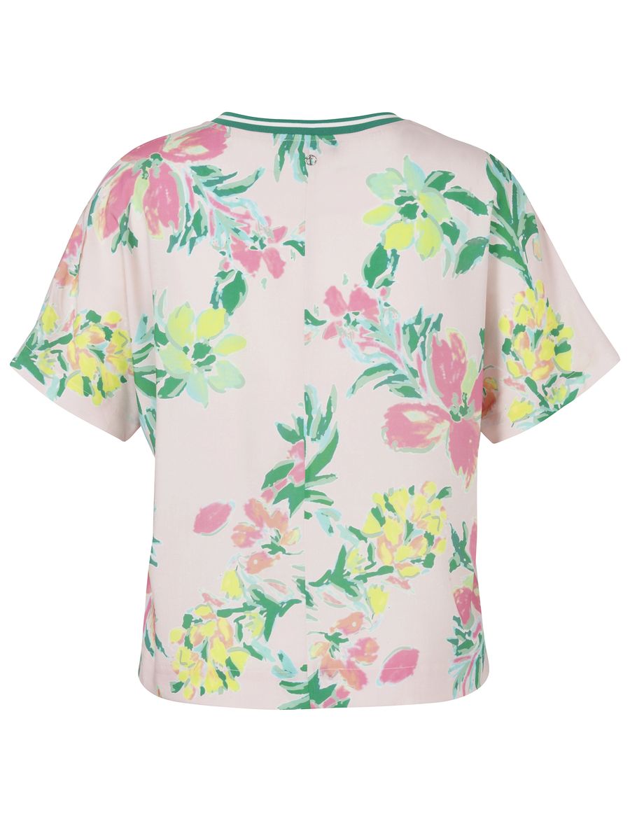 Florale Bluse mit Schlitz-Ausschnitt