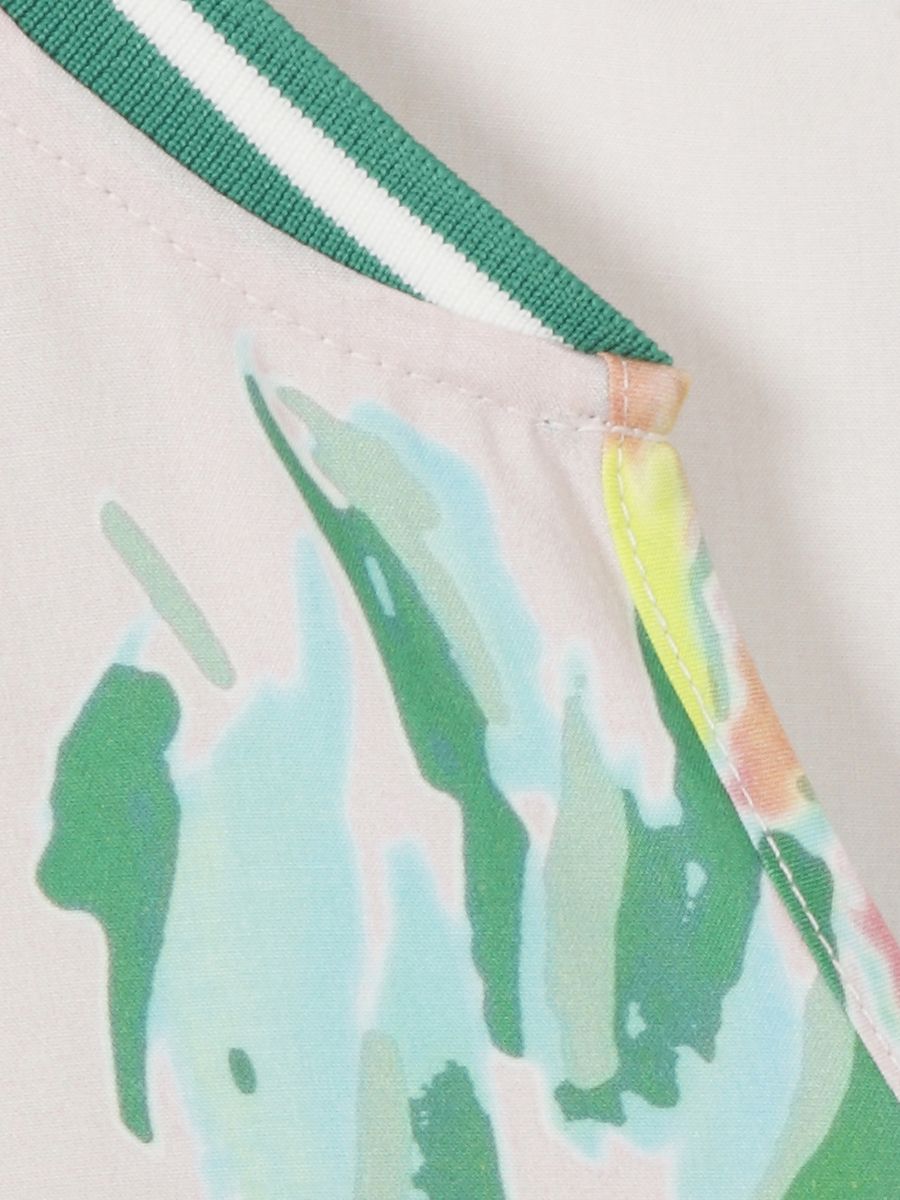 Florale Bluse mit Schlitz-Ausschnitt