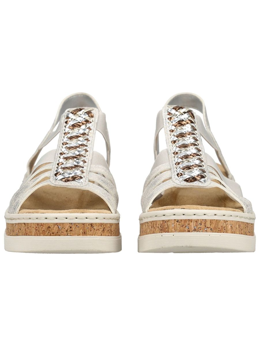 Plateau-Keilsandalen mit Metallic-Riemen