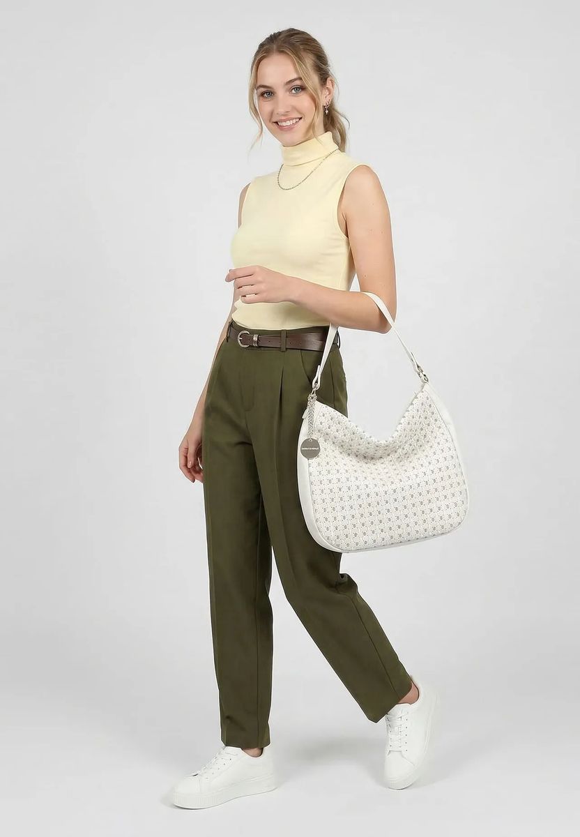 Hobo-Tasche mit Webstruktur