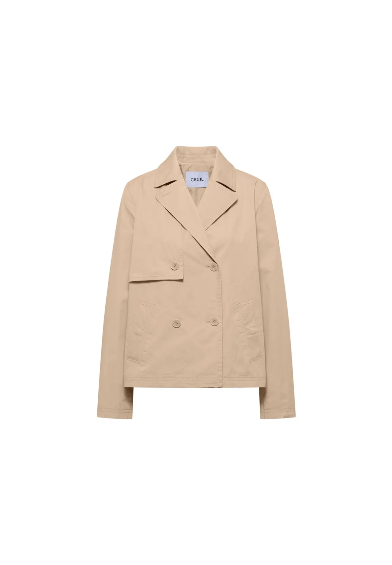 Kurze zweireihige Trench-Jacke