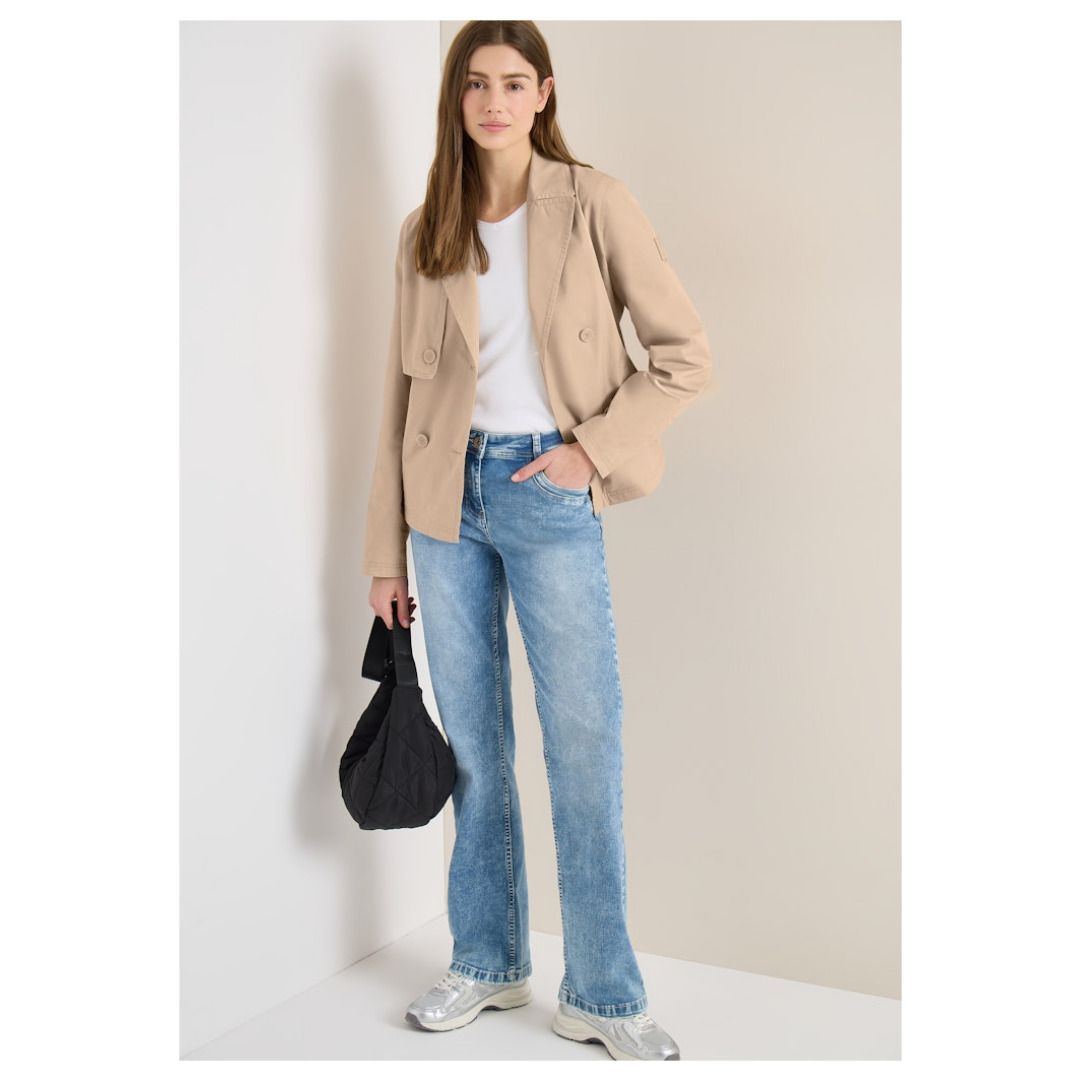 Kurze zweireihige Trench-Jacke