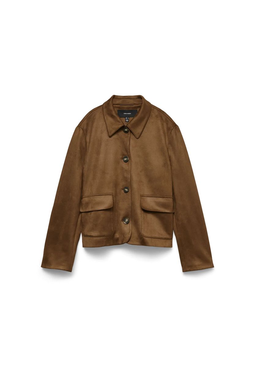 Kastenjacke aus Wildlederimitat