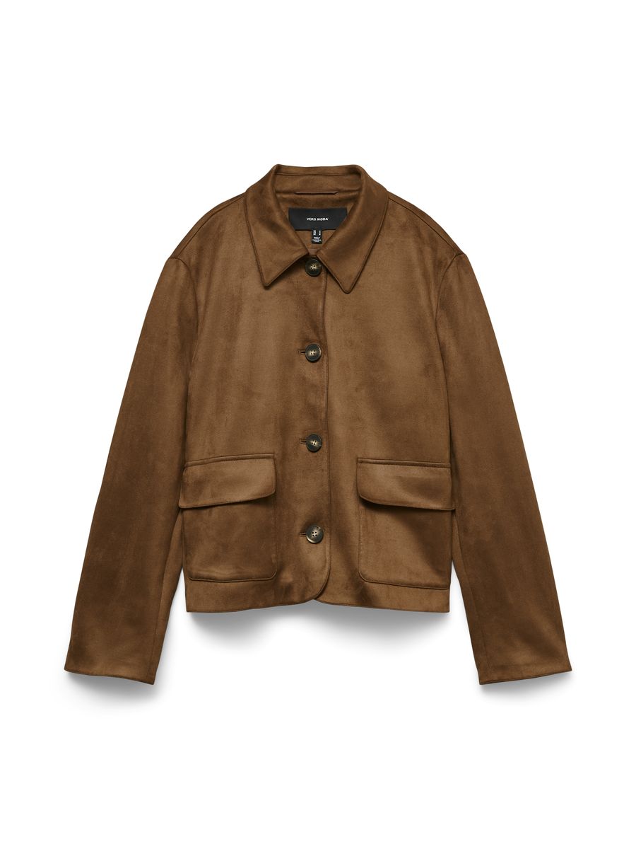 Kastenjacke aus Wildlederimitat