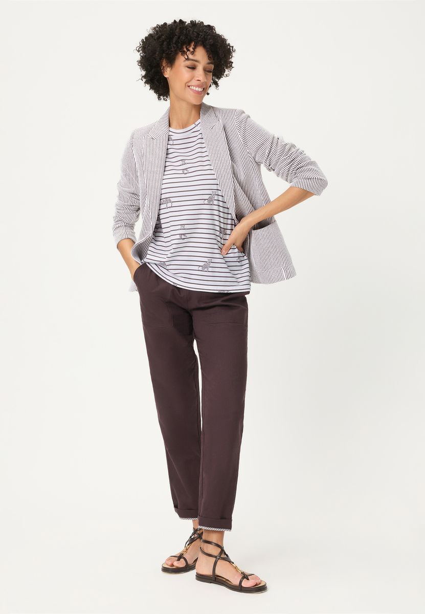 Gestreiftes T-Shirt mit Leopardenmuster