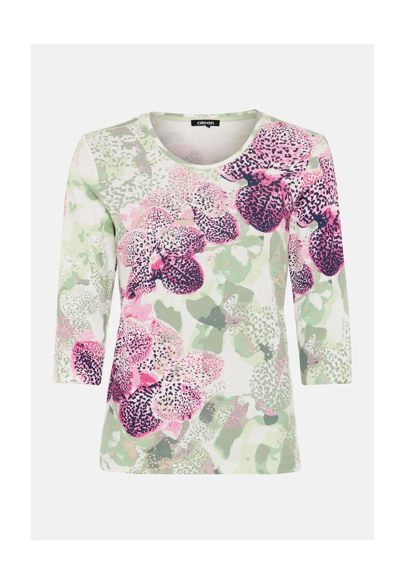 Jersey-Shirt mit Floralem Panneaux-Print