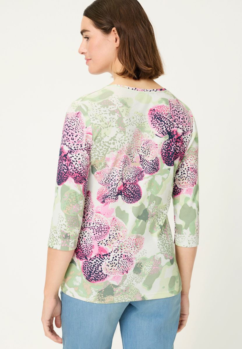 Jersey-Shirt mit Floralem Panneaux-Print