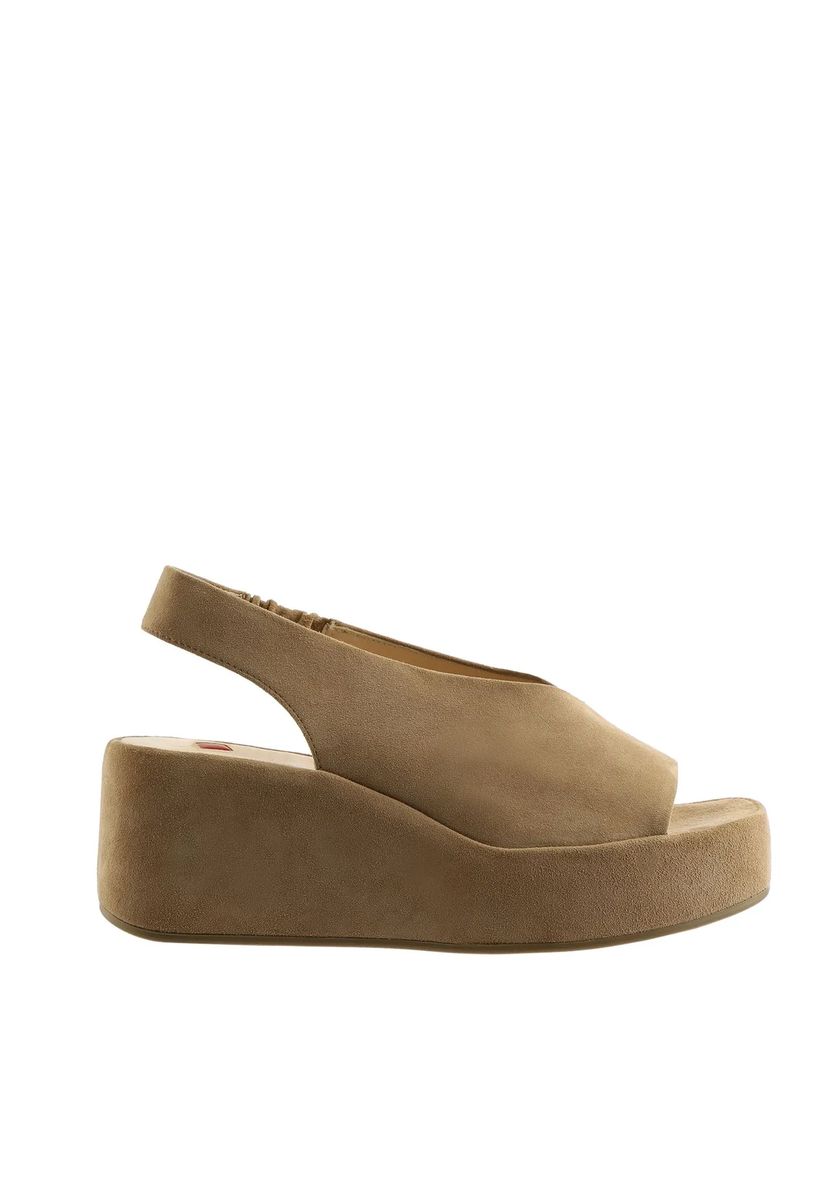 Minimalistische Plateau-Sandaletten aus Wildleder