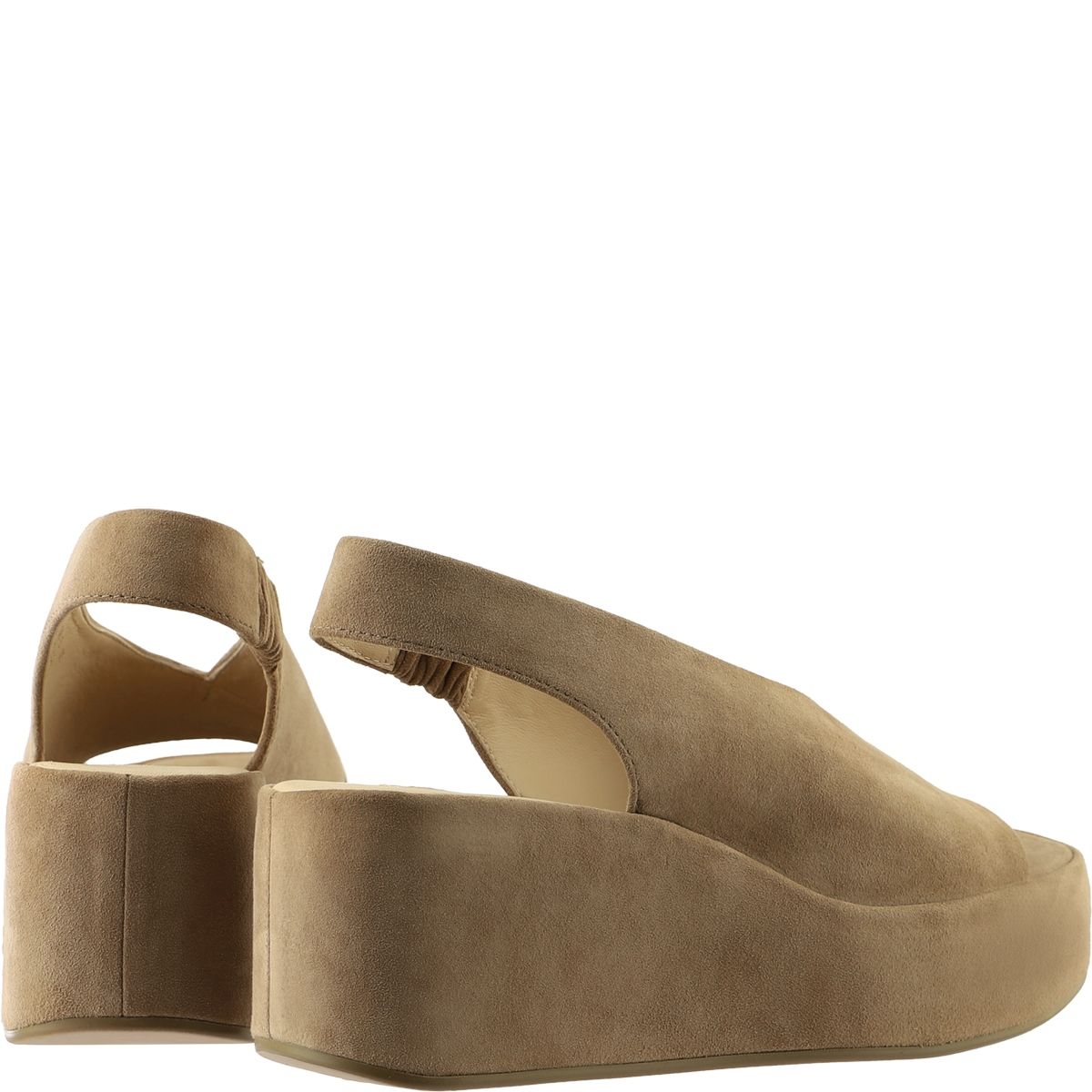 Minimalistische Plateau-Sandaletten aus Wildleder