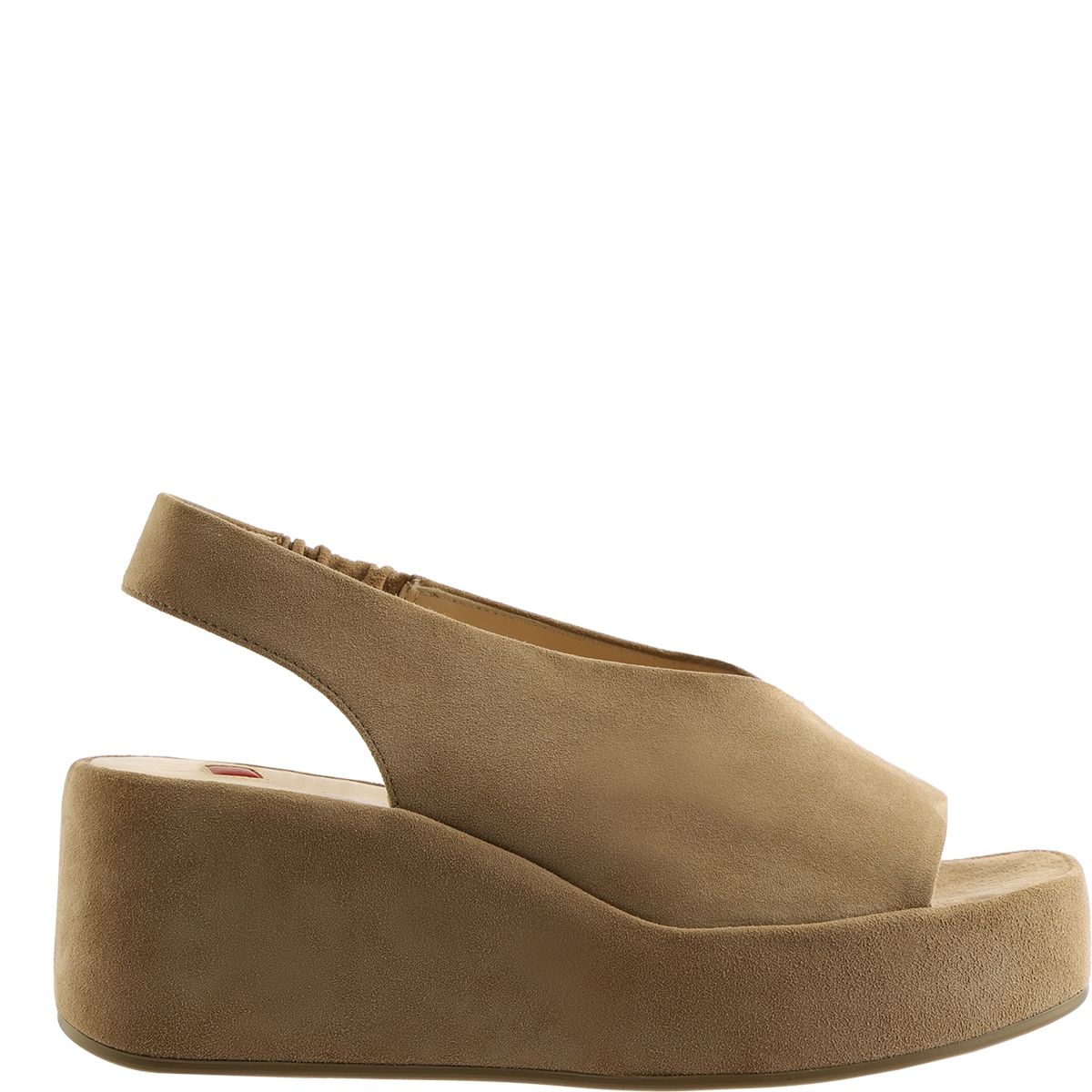 Minimalistische Plateau-Sandaletten aus Wildleder