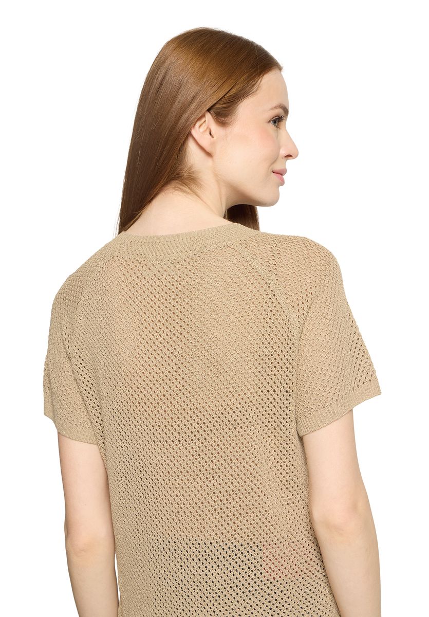 Kurzarm-Strickoberteil mit Ajourmuster