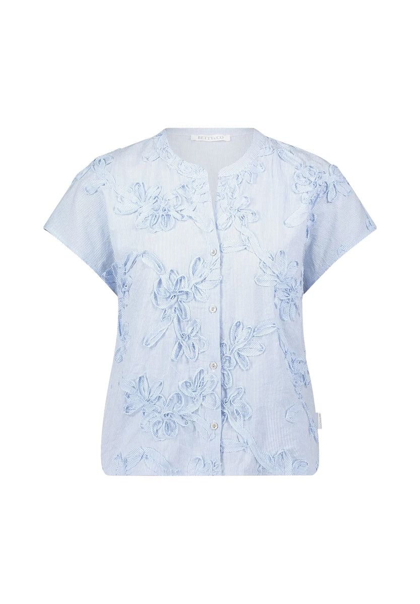 Strukturierte Bluse mit floralem Streifenmuster
