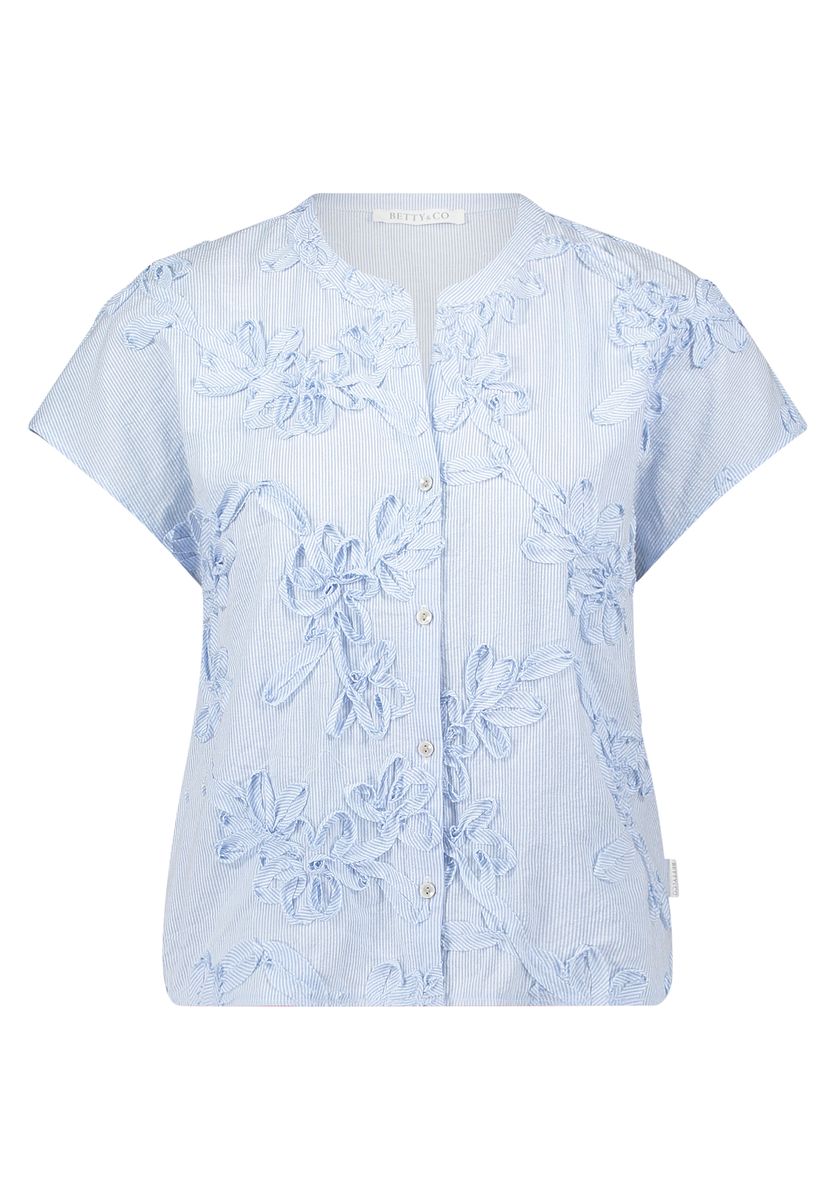 Strukturierte Bluse mit floralem Streifenmuster