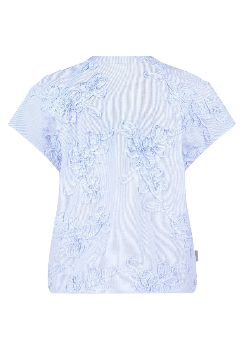 Strukturierte Bluse mit floralem Streifenmuster