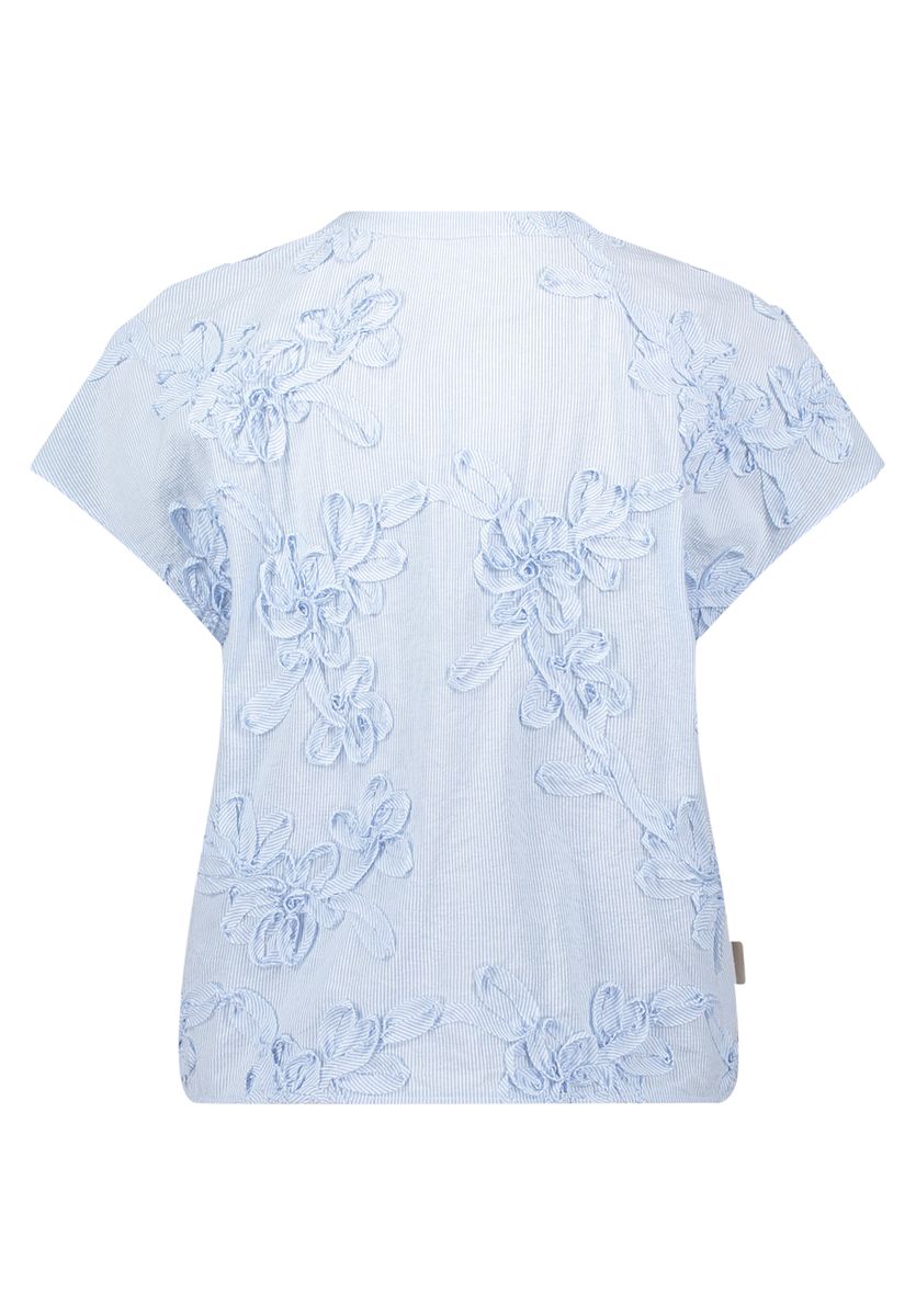 Strukturierte Bluse mit floralem Streifenmuster