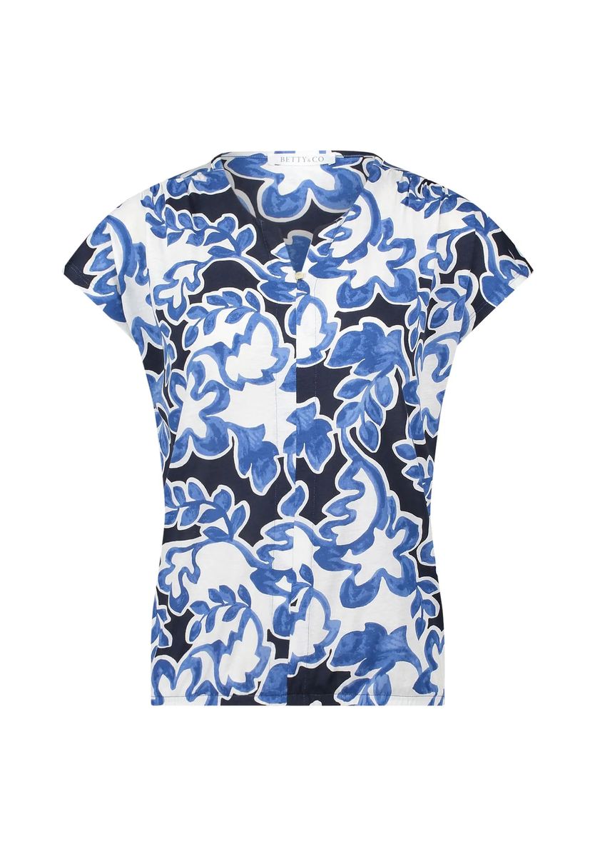 Top mit abstraktem Blumenmuster