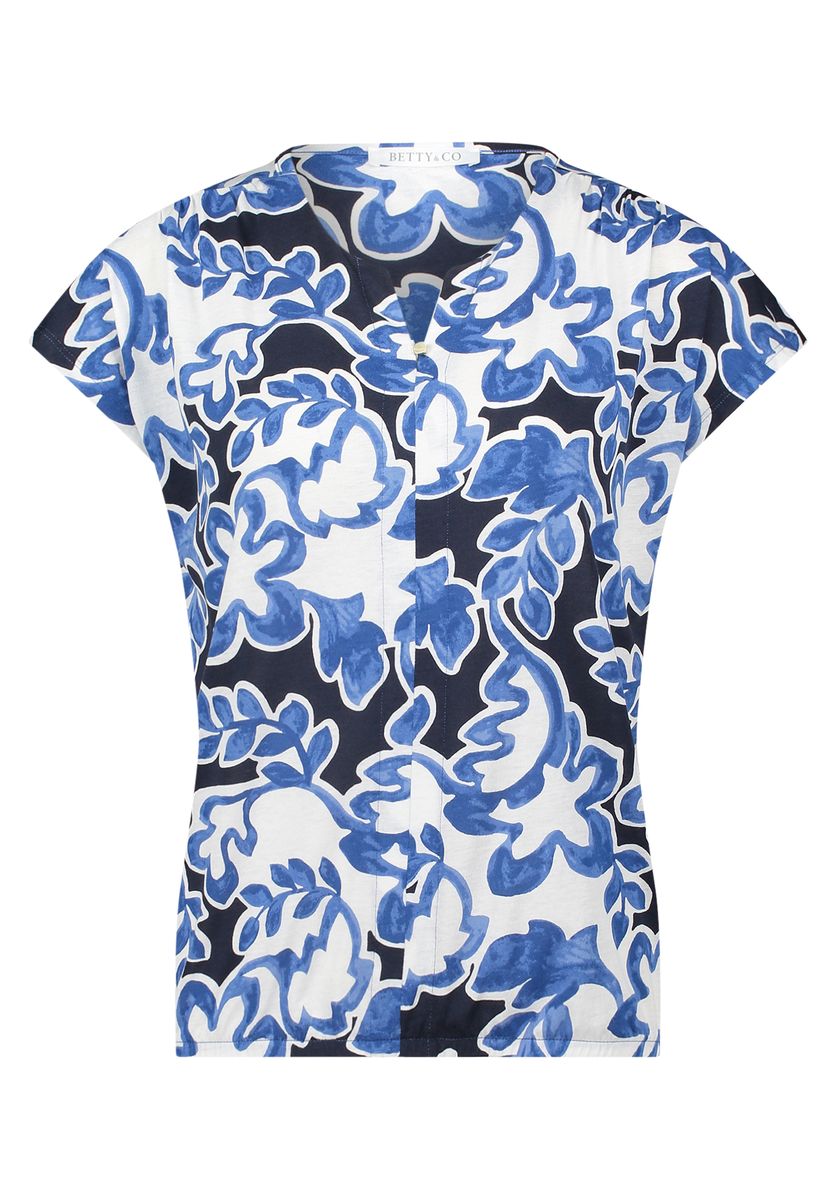 Top mit abstraktem Blumenmuster