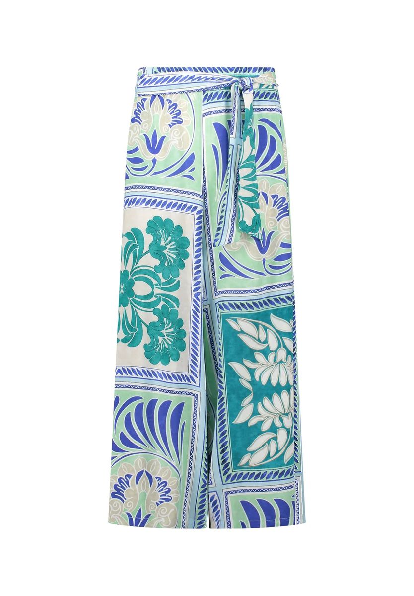 Weite Culotte mit floralem Kachelmuster