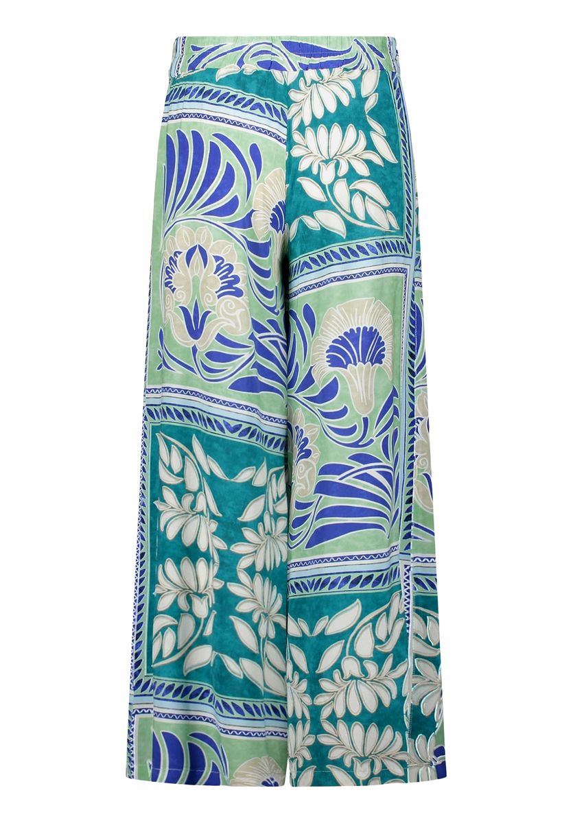 Weite Culotte mit floralem Kachelmuster