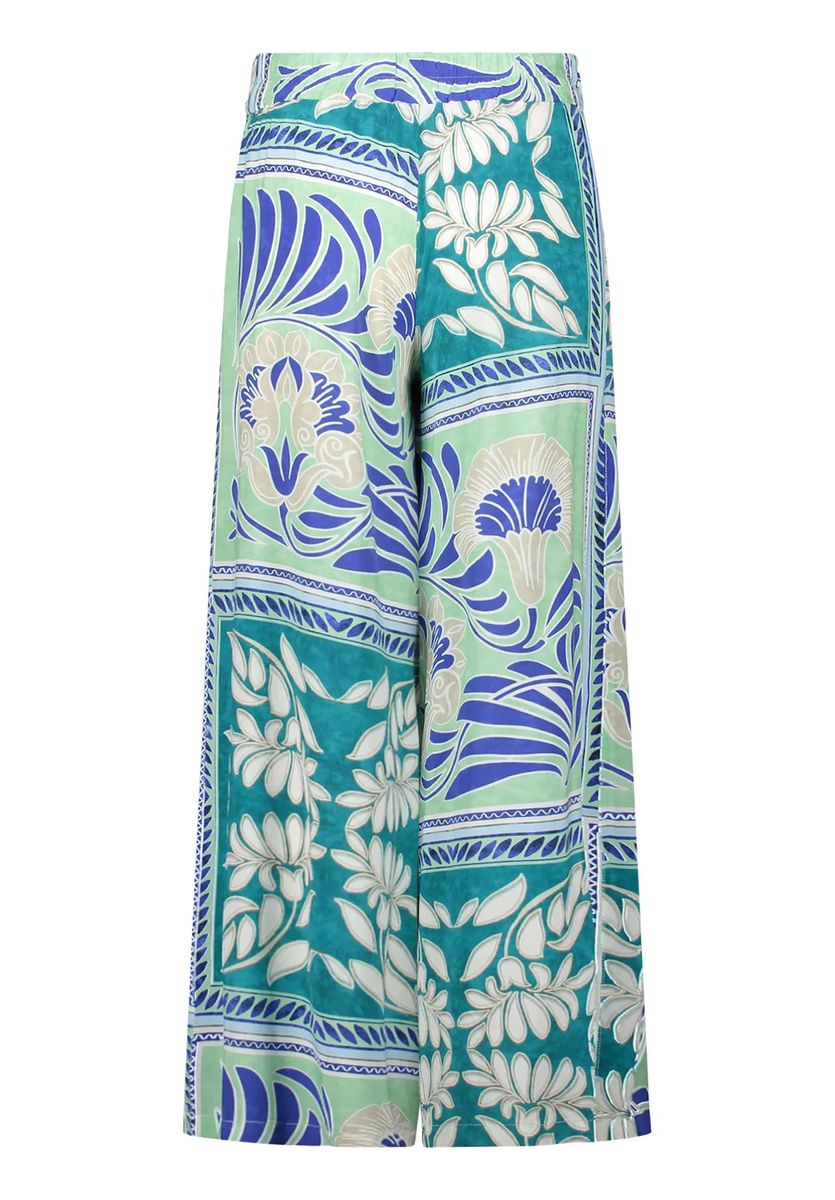 Weite Culotte mit floralem Kachelmuster