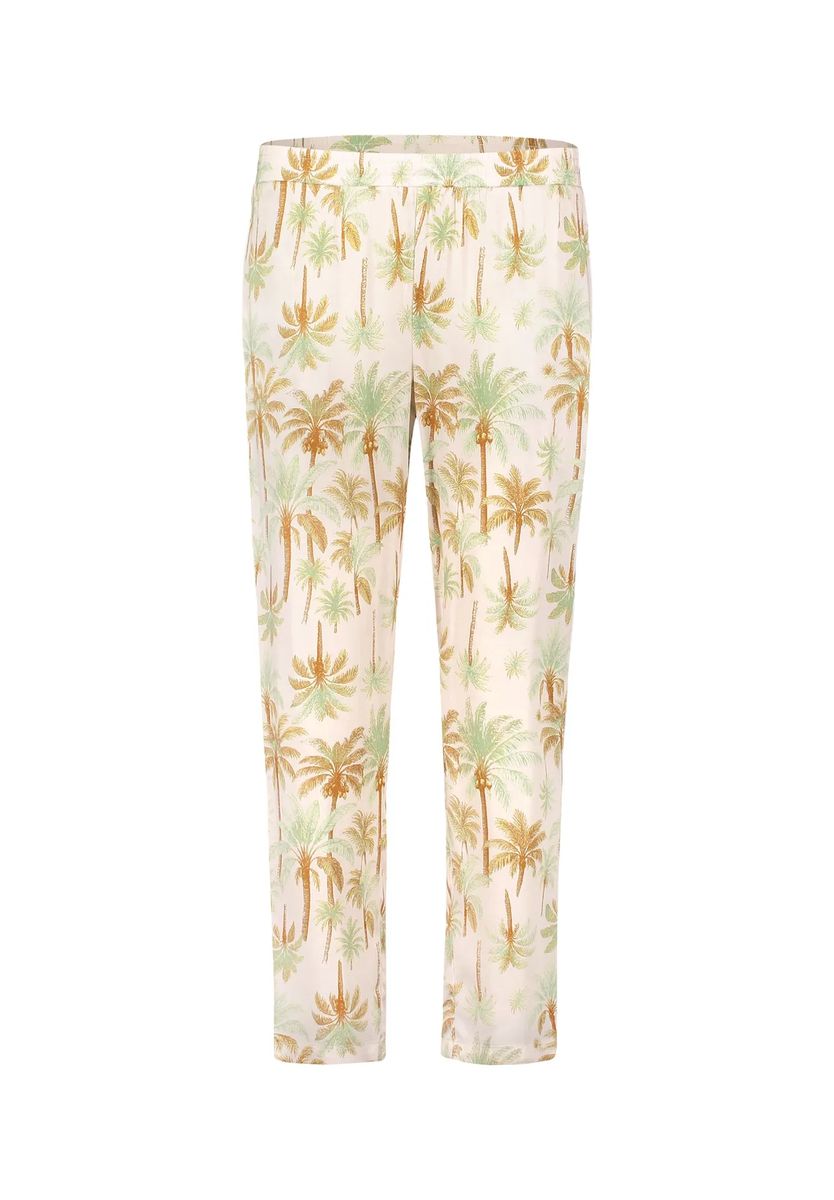 Relaxte Hose mit tropischem Palmenmuster