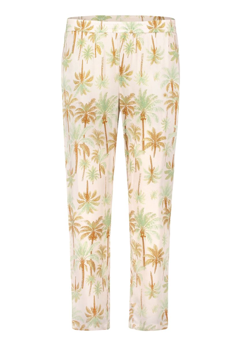 Relaxte Hose mit tropischem Palmenmuster