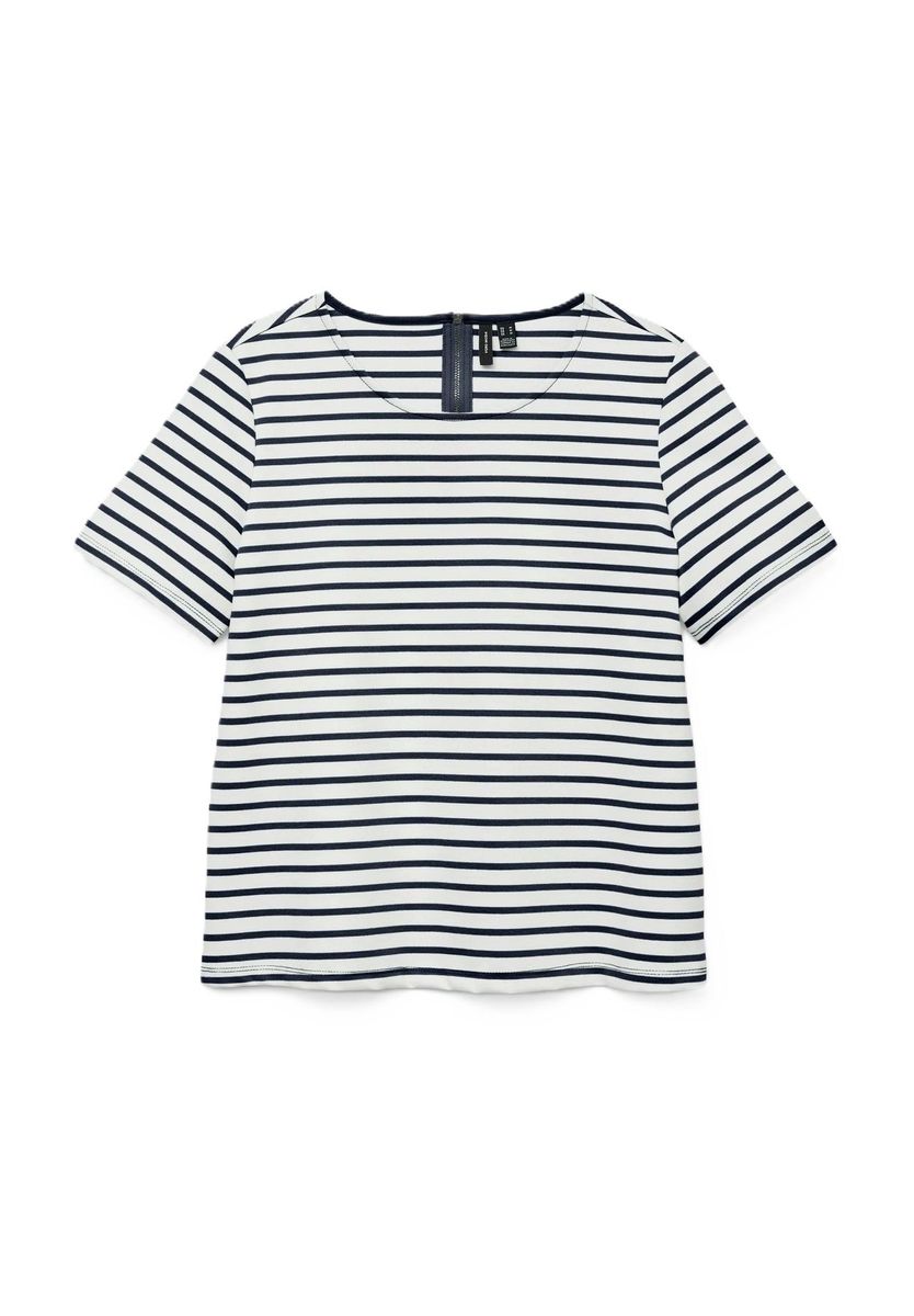 Maritimes Streifenshirt mit Reißverschluss hinten