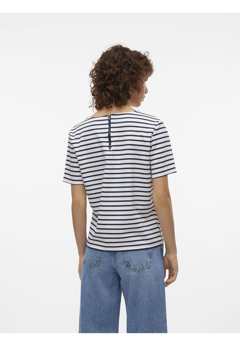 Maritimes Streifenshirt mit Reißverschluss hinten